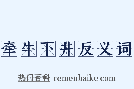 牵牛下井反义词是什么意思的图片